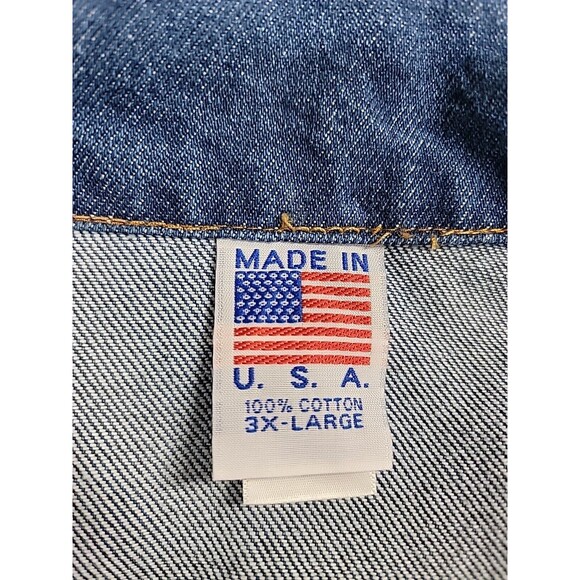 Vintage Tyca Denim‎ Jacket Mens 3XL Trucker Dog Embossed Machinist Workwear USA - Picture 3 of 16